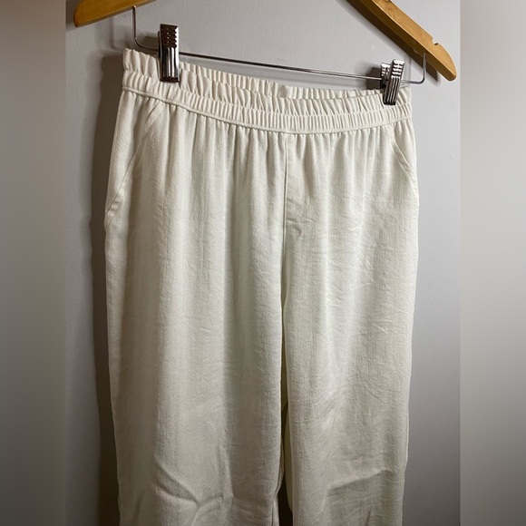 Monk & Lou | White Jogger Pants - stretchy waisted band - small - Picture 5 of 7
